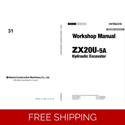 HITACHI ZX20U-5A EXCAVATOR WORKSHOP MANUAL AND DIAGRAMS